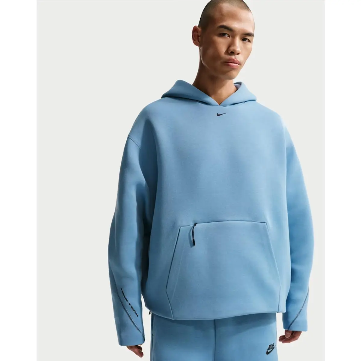 Nike Tech Fleece Pullover Hoodie Work Blue Black IO9941 486 Men`s Large