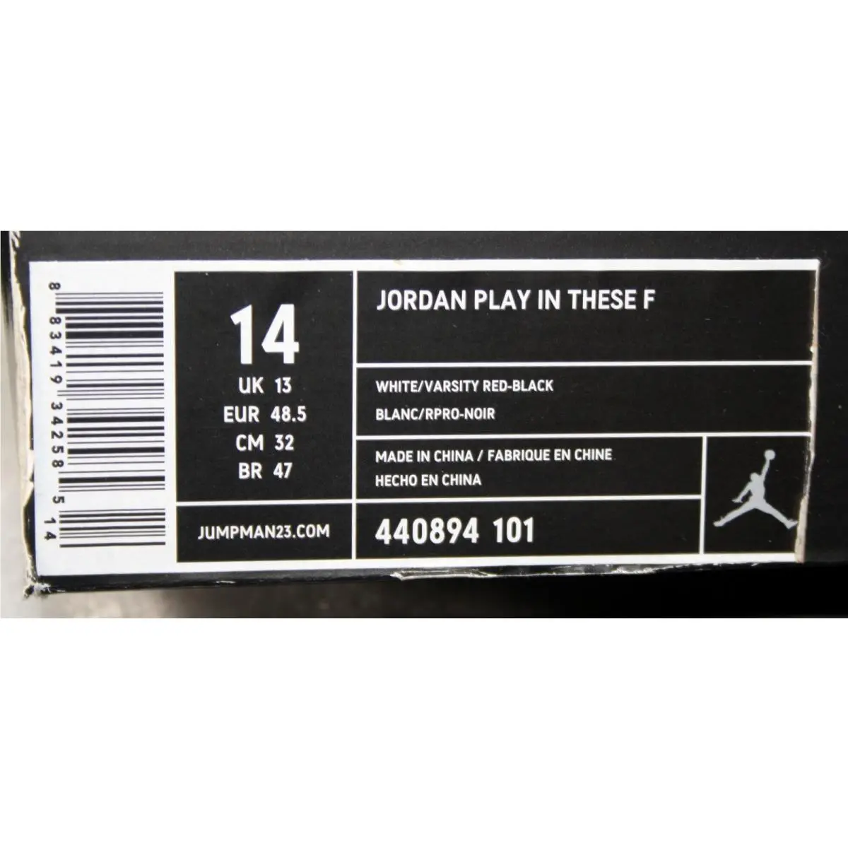 Nike shoes - Jordan Play in These F - 440894-101 - White/varsity red/black (UPC: 883419342585) 9