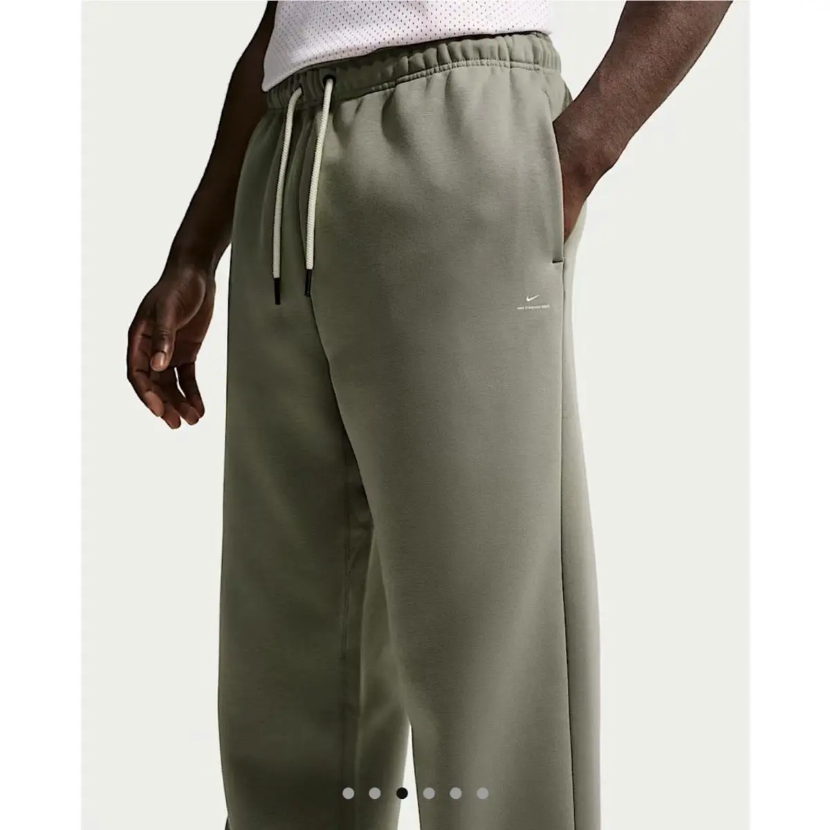 Nike Standard Issue Therma Fit Brushed Open Hem Basketball Pants Sage - Medium