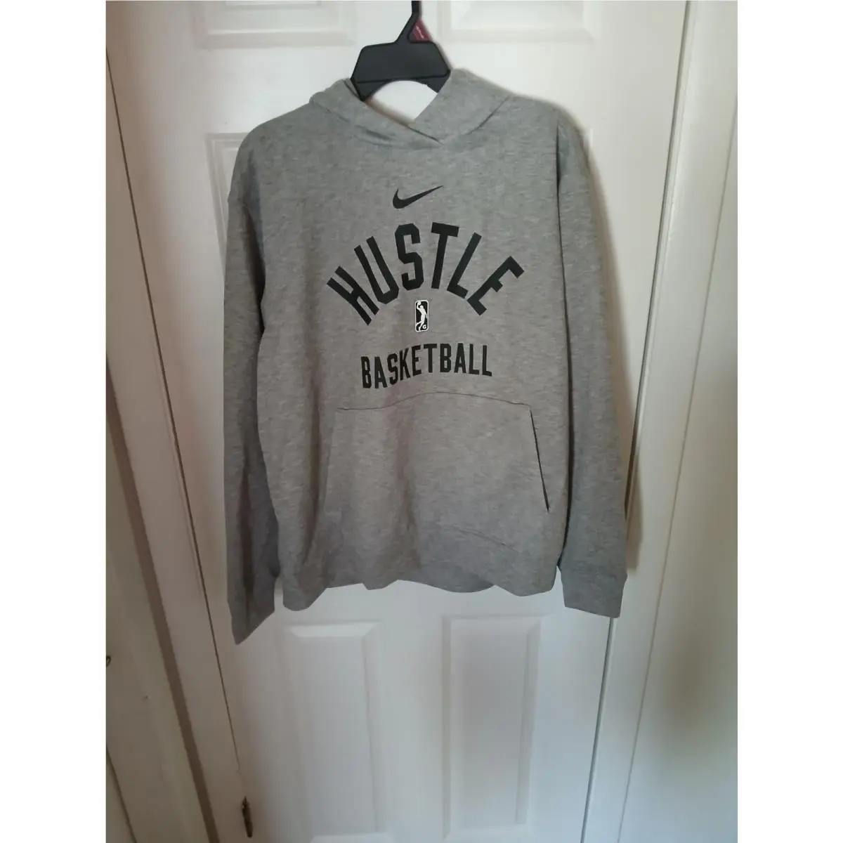 Nike Dri-fit Basketball Hoodie Men`s L Gray Activewear Nba Hustle DB0420-063 N70