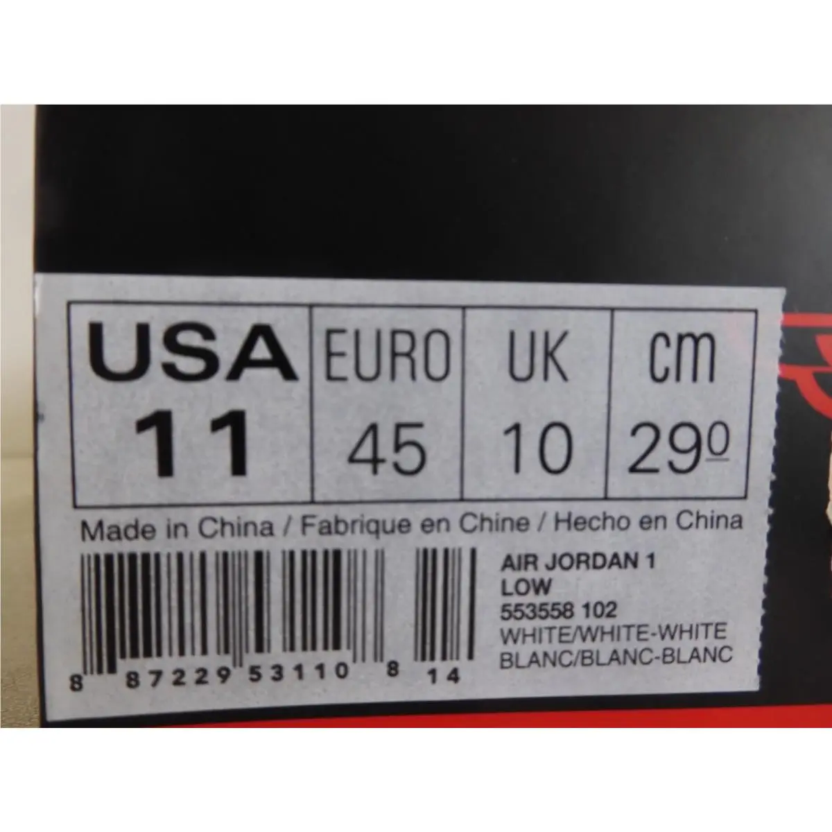 Nike shoes - Air Jordan 1 - Air - 553558 102 - White (UPC: 887229531108) 6