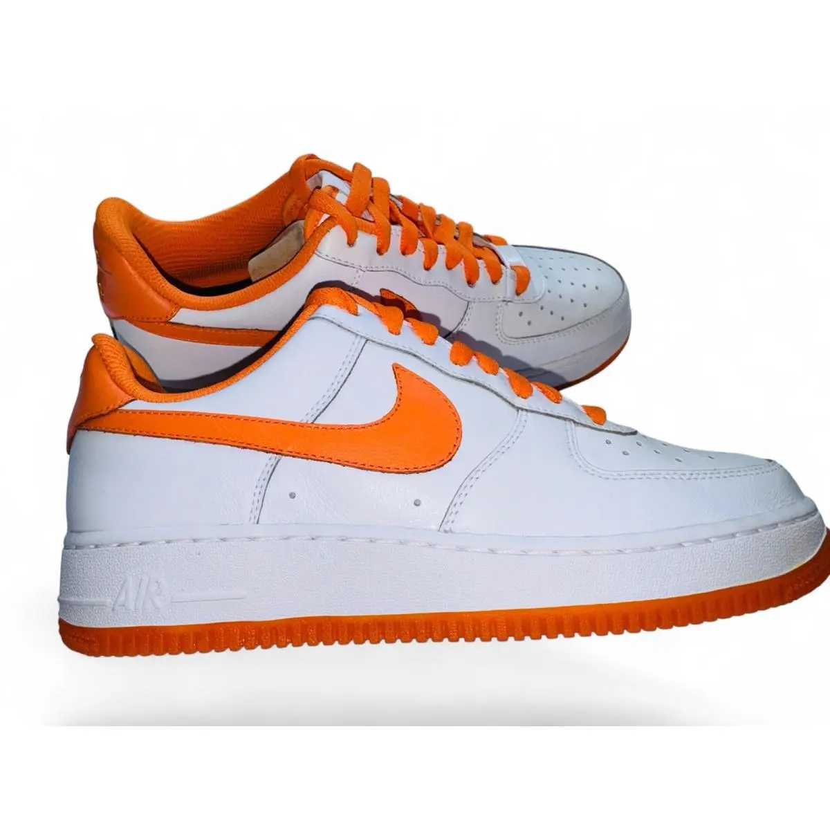 Nike ID Air Force 1 Low Shoes Safety Orange White Men`s Syracuse Custom By You