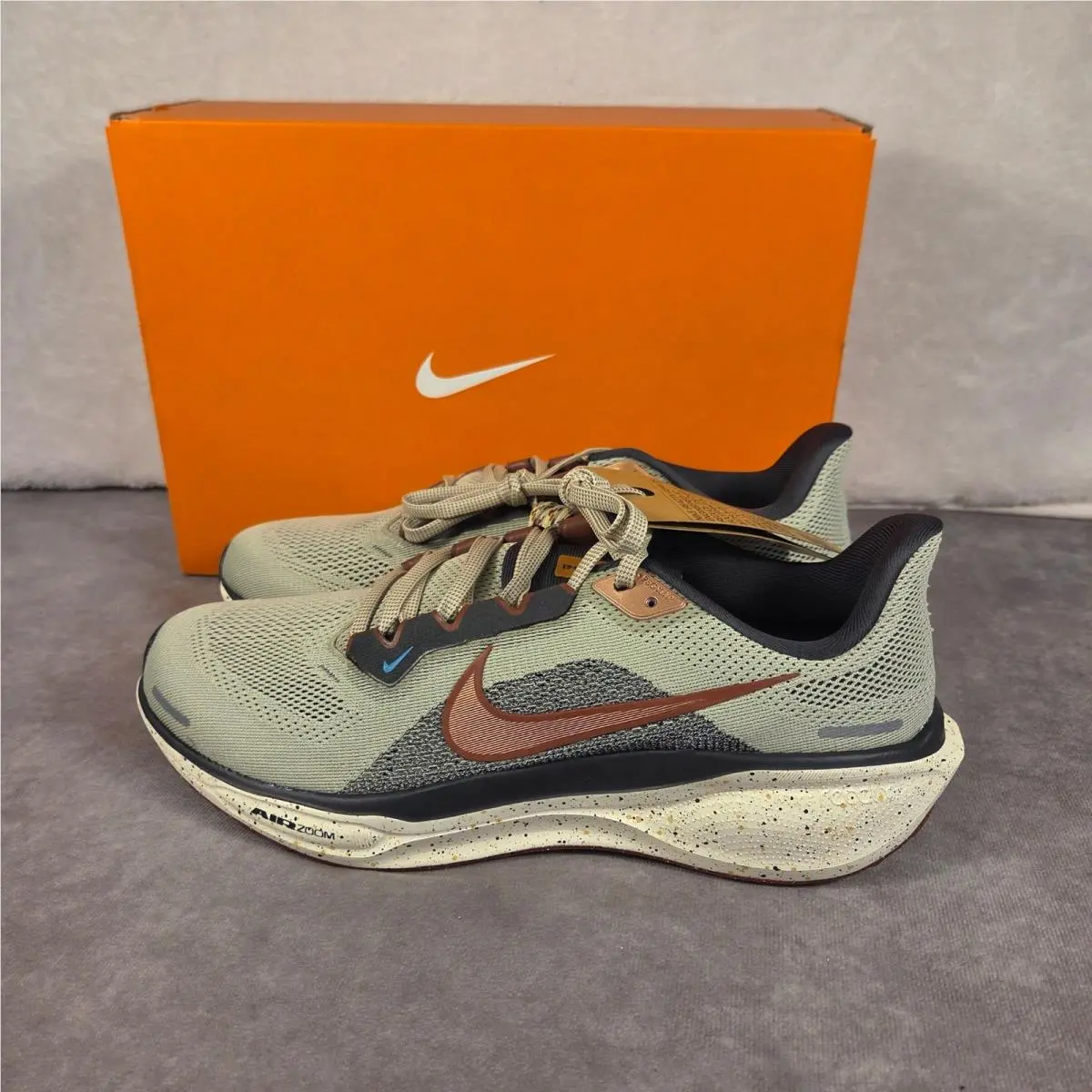 Nike Air Zoom Pegasus 41 Olive Metallic Copper Men`s Running Shoes Size 9.5