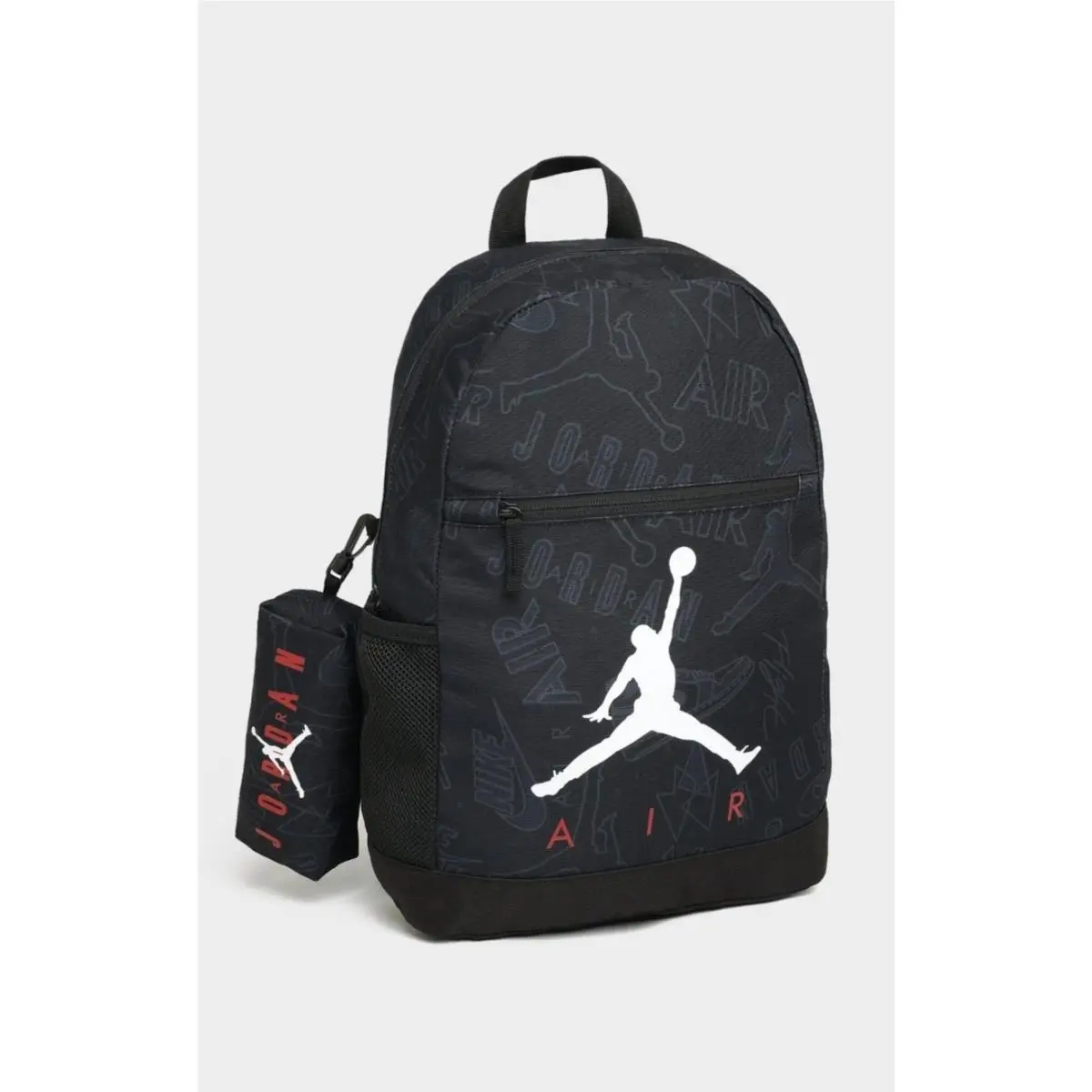 Nike Air Jordan Backpack/ Laptop Bag with Pencil Case / Black with Rare Pattern