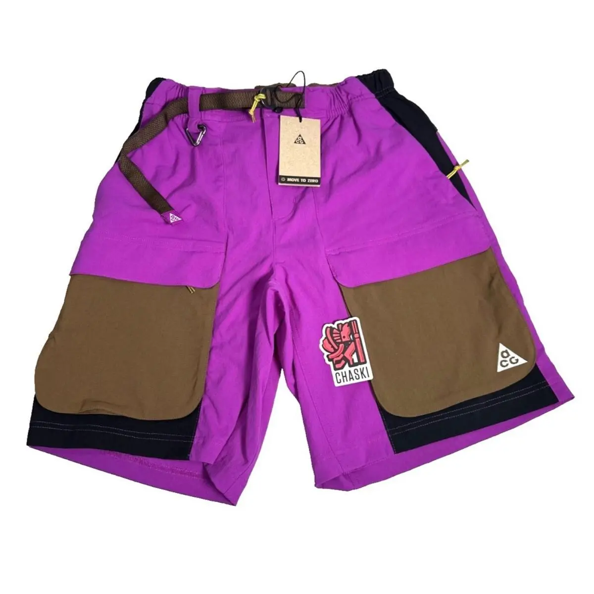 Nike Acg Cargo Shorts Smith Summit HV0593-551 Purple Brown Men`s Small