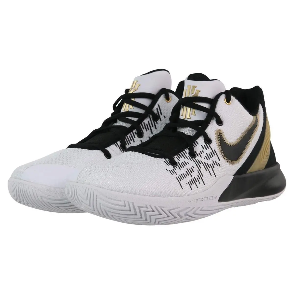 Nike Men`s Kyrie Flytrap 2 Basketball Shoes White Gold Black Size 10.5 US