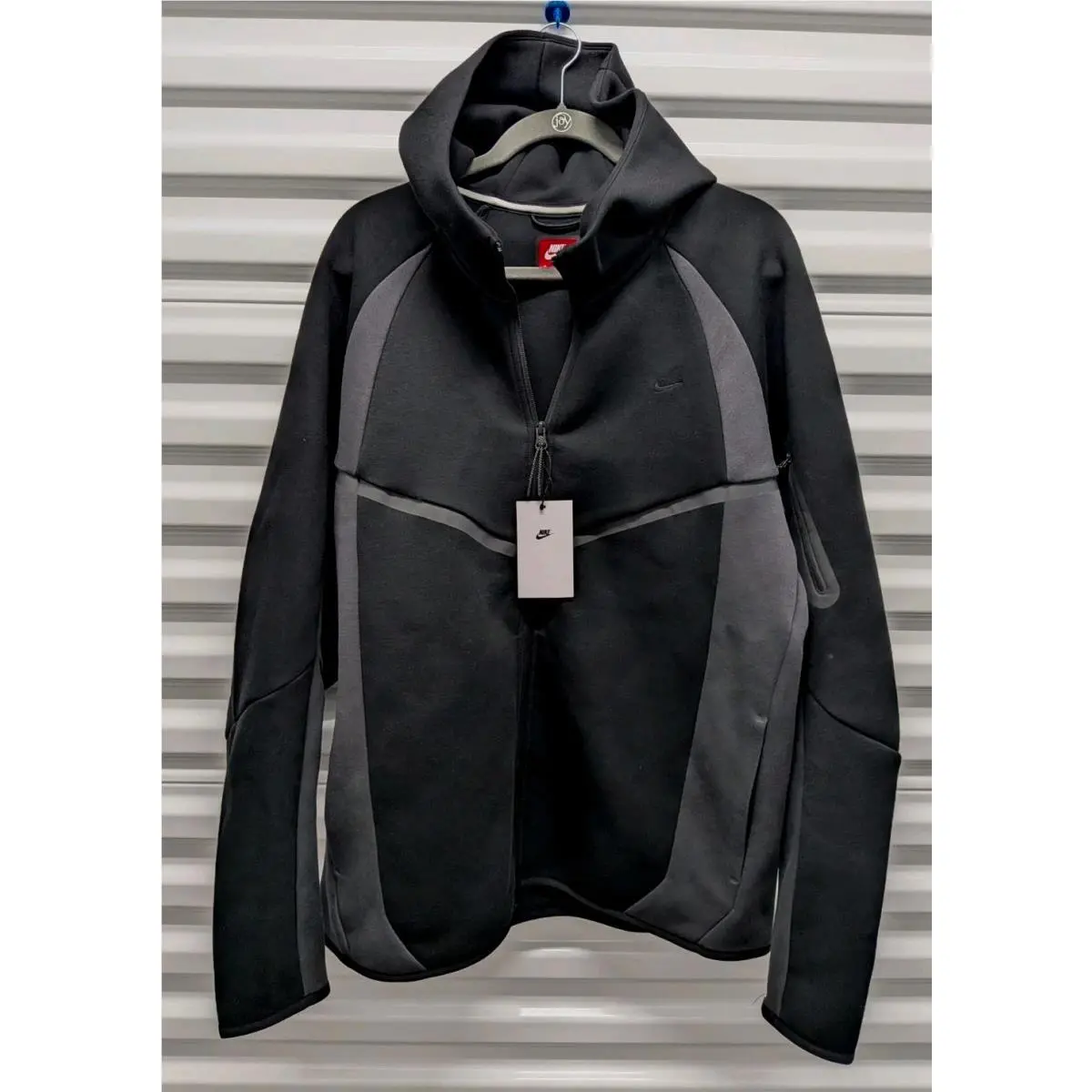 Nike Tech Men`s Fleece Hoodie Jacket Windrunner IF1325-010 Black Anthracite XL