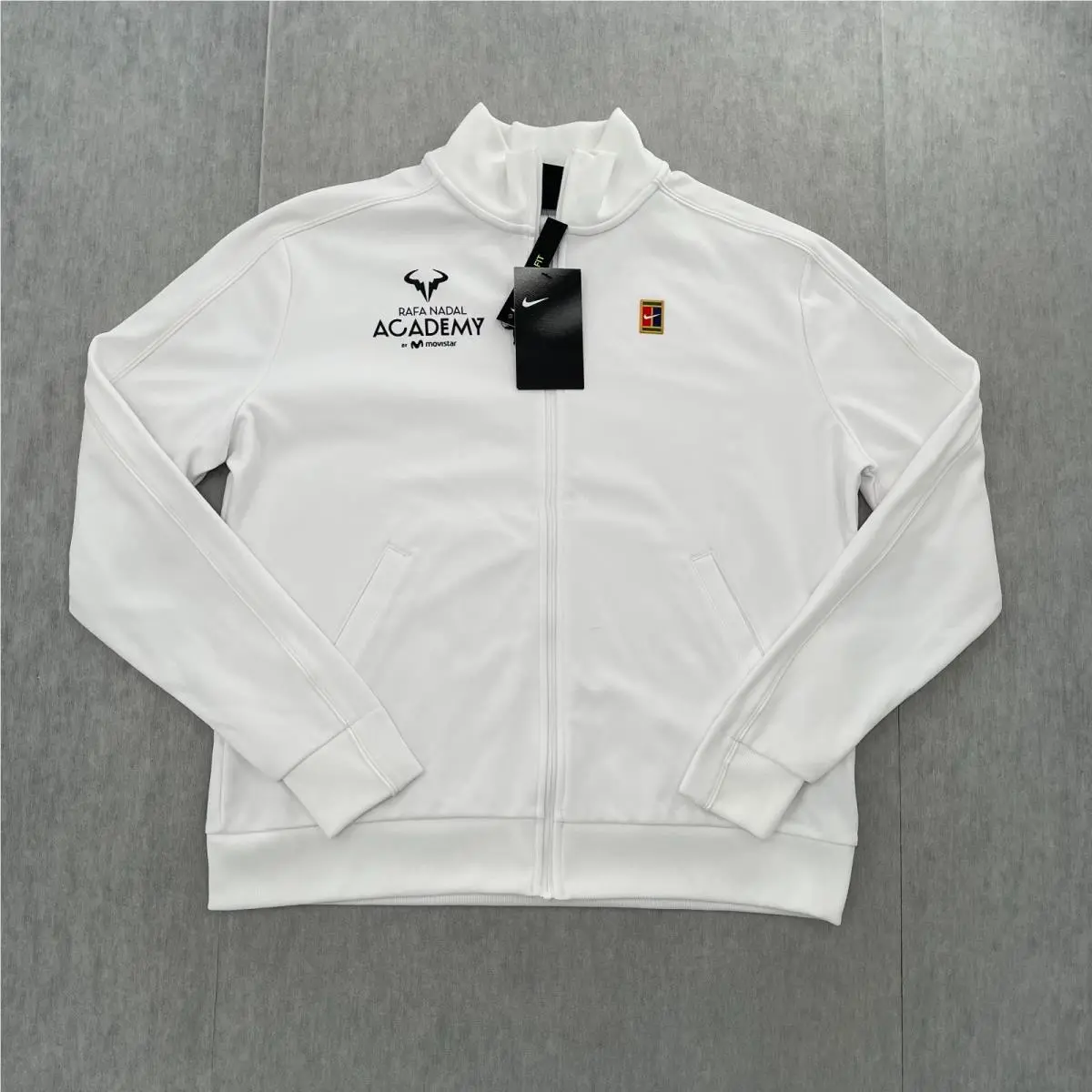 Nike Jacket Womens Medium White Court Tennis Warm Up Rafa Nadal Academy Ladies M