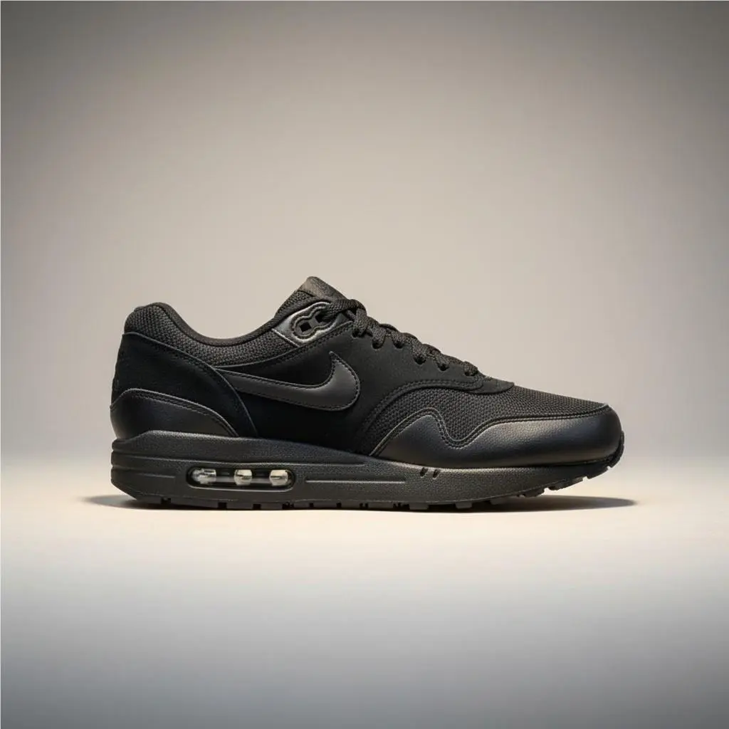 Nike Air Max 1 Essential Triple Black Men`s Shoes Size 9.5