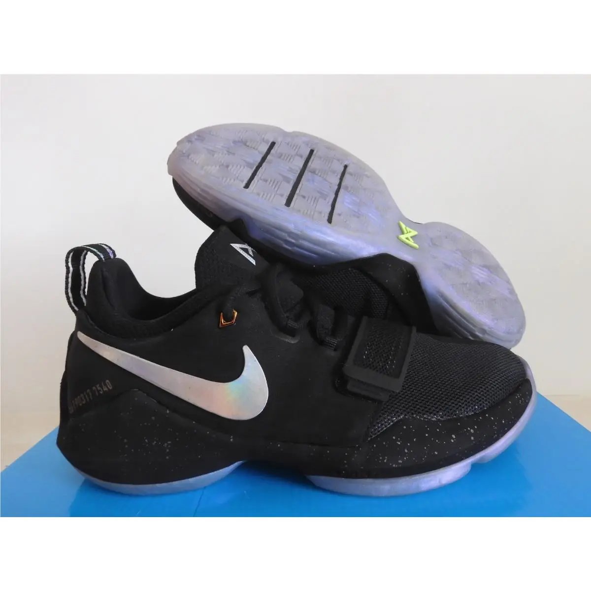 Nike PG 1 Ts Prototype GS Shining Black-multi Color Sz 5Y 918215-099