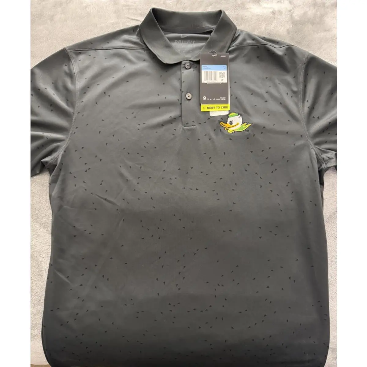 Nike Dri-fit Golf Tour Polo Men`s Oregon Ducks Logo Shirt CU9843-070 Medium