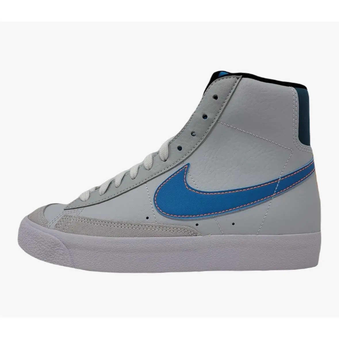 Nike Boy`s Blazer Mid `77 117 Casual Skate Shoes Pure Platinum/laser Blue 6.5 US