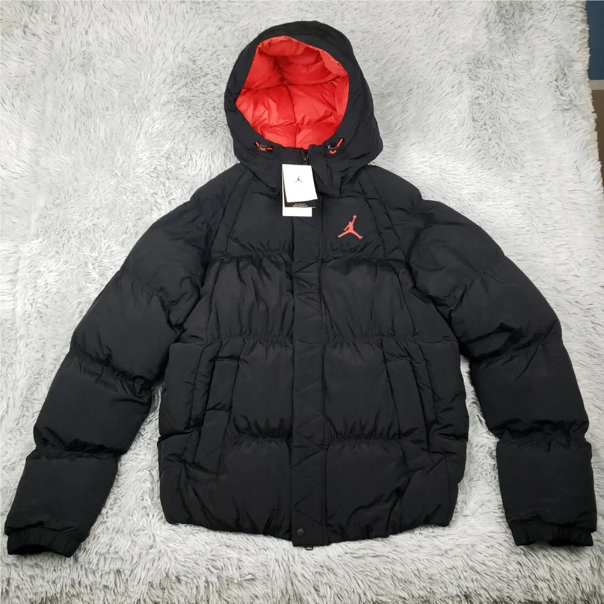 Jordan Jacket Mens S Black Nylon Essential Puffer Hooded DQ7348-010