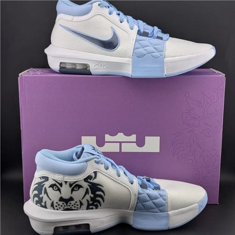 Nike Lebron Witness 8 Shoes Mens Size 8.5 White/lt. Blue - Runs Small