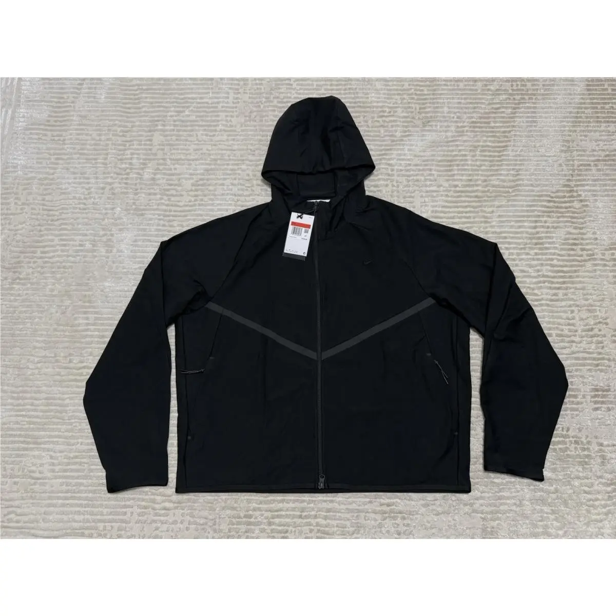 Nike Tech Shori Knit Full Zip Windrunner Jacket Hoodie Black - Large
