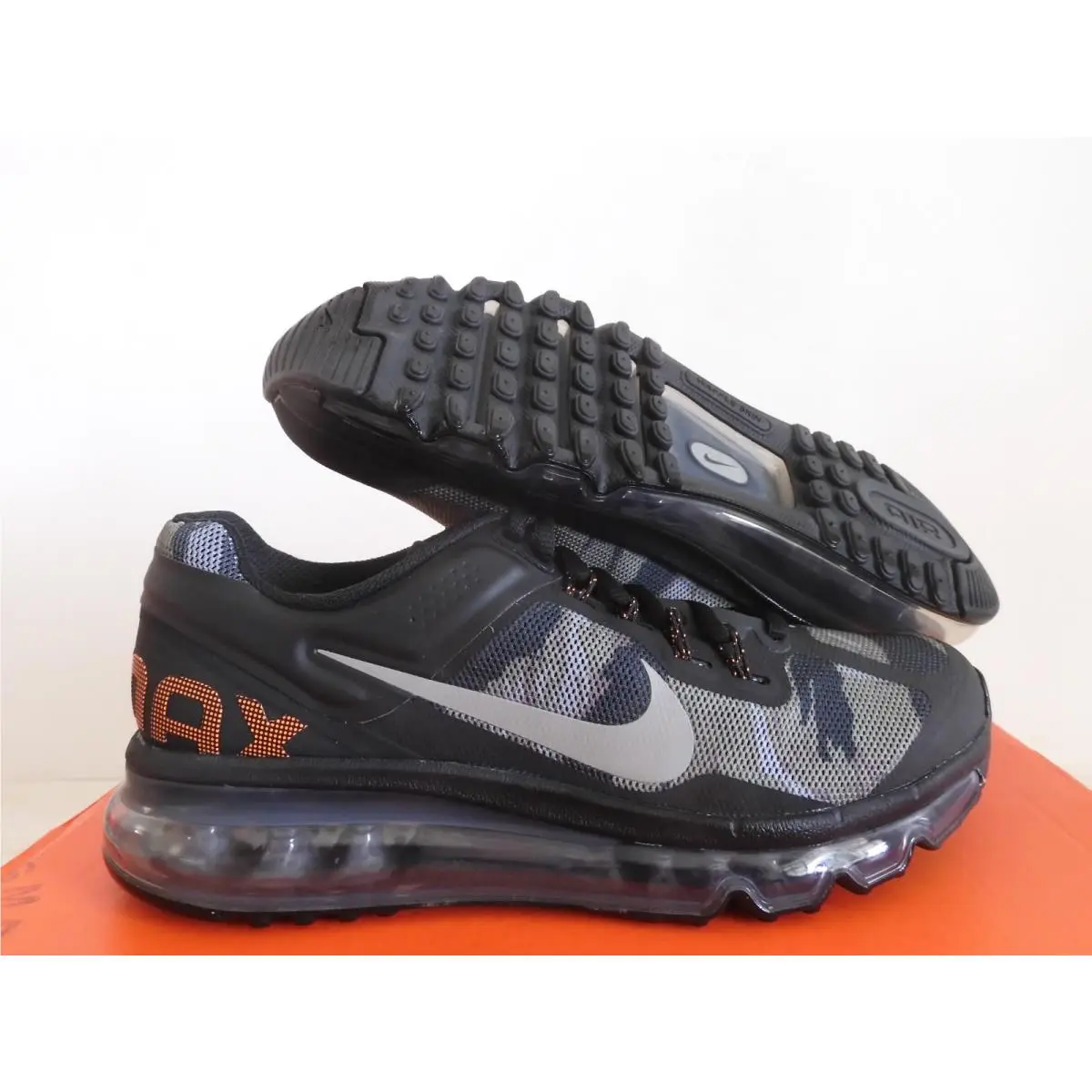 Nike Air Max 2013 GS Black-cool Grey-orange Camo Sz 5Y Rare 555426-002