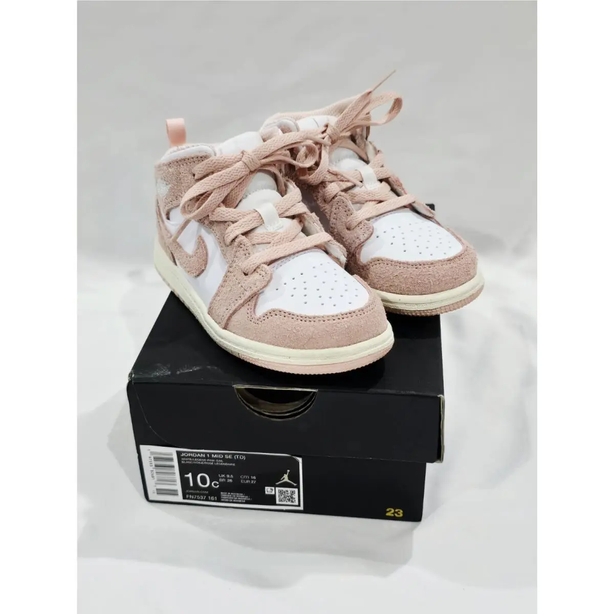 Jordan 1 Mid SE TD White Legend Pink Size 10c