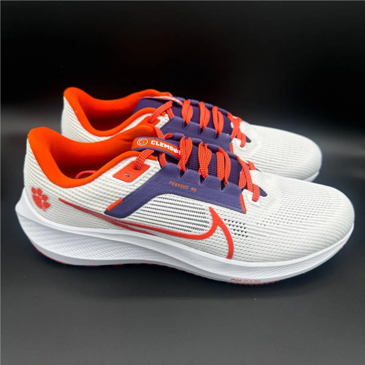 Pegasus 40 PE Road Running Shoes ‘clemson Tigers’ DZ5966-100 Men`s Size 12 by Nike