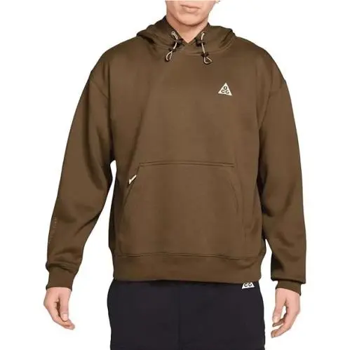 Nike Acg Tuff Fleece Pullover Hoodie Moosewood Brown DZ3392-235 Men`s Size XL
