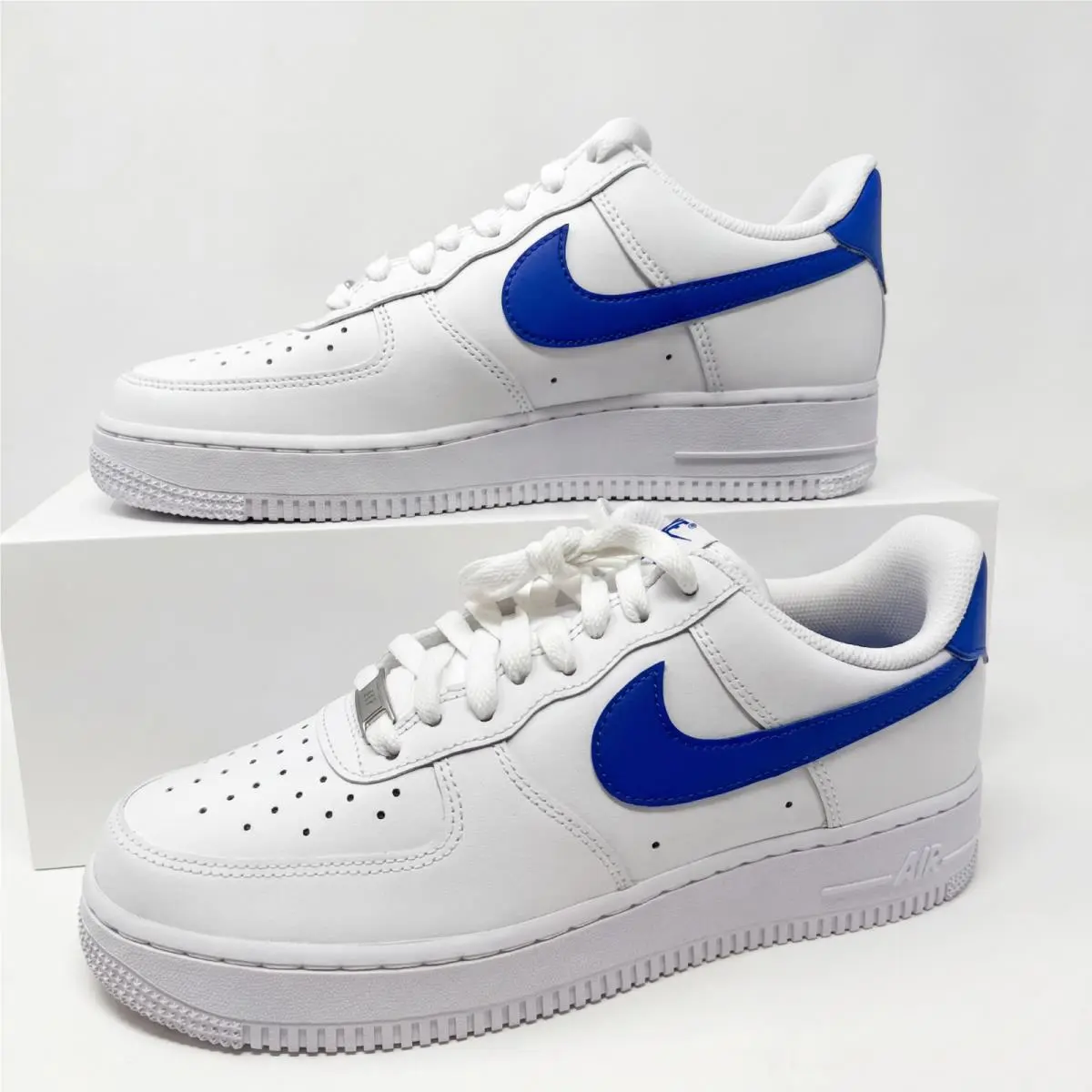 Nike Air Force 1 Low `07 White Hyper Royal FJ4146 113 Sneakers Low Mens 7.5