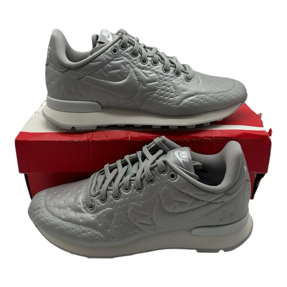 Nike Internationalist Jacquard Winter Shoes Womens 6 Metallic Silver 859544-001