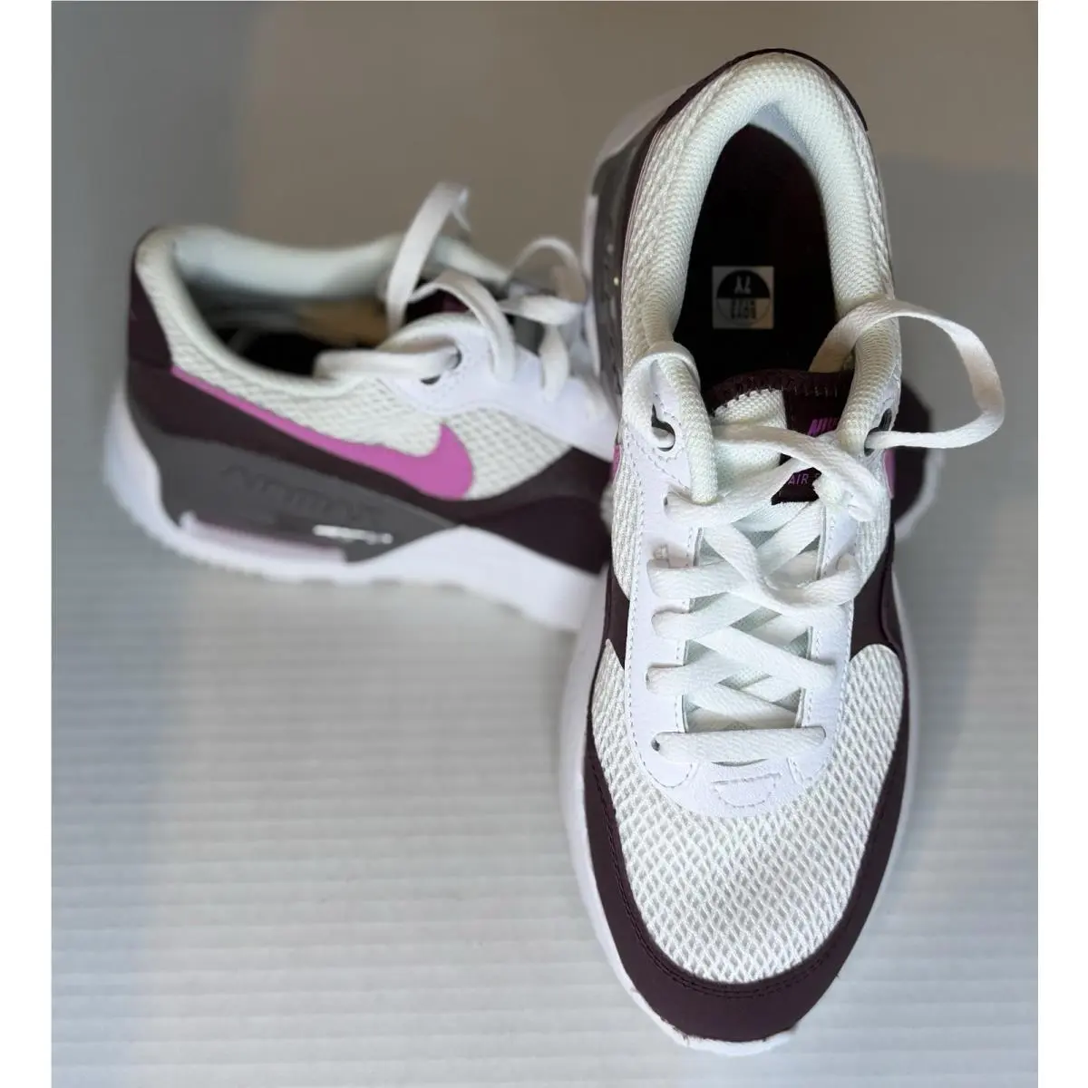 Nike Air Max System White Purple Pink Youth/women’s Sneakers Nwbox Size 8.5W 7Y
