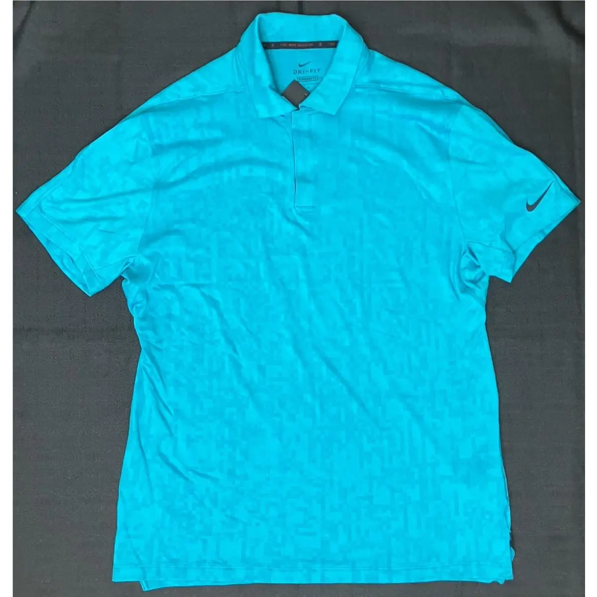 Nike clothing - Nike Tiger Woods TW Advanced Digital Camo Polo Shirt - Aquamarine Black 3