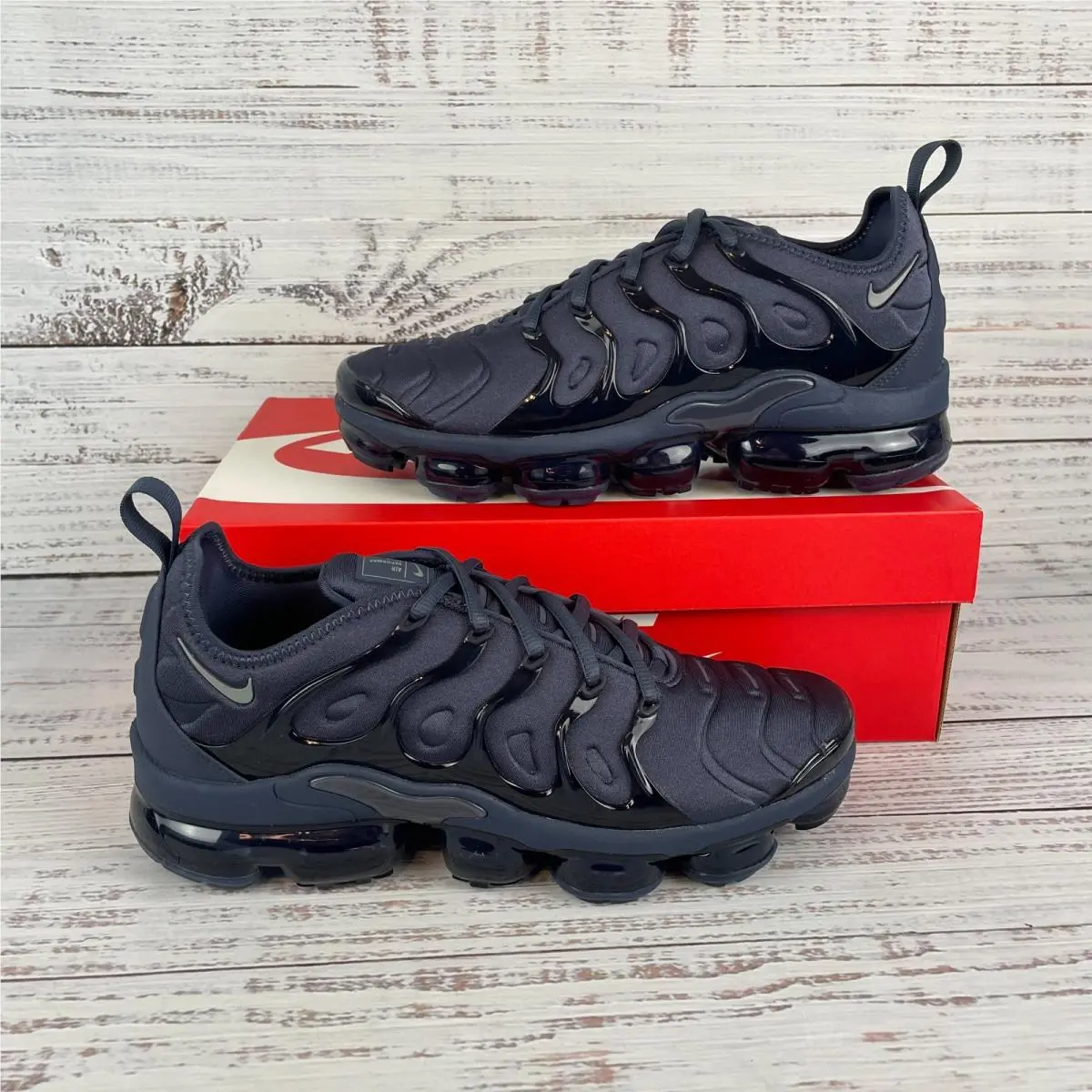 Nike Air Vapormax Plus Men`s Size 9 Running Shoes Thunder Blue Cool Grey