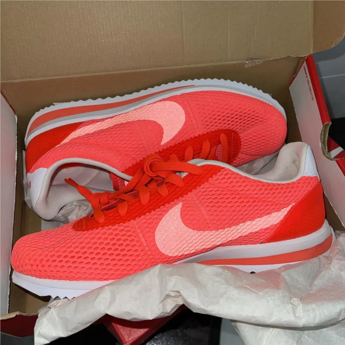 Nike Cortez Ultra Breathe Neon Orange Crimson Men Size 10.5 2016 833128-800 Usa