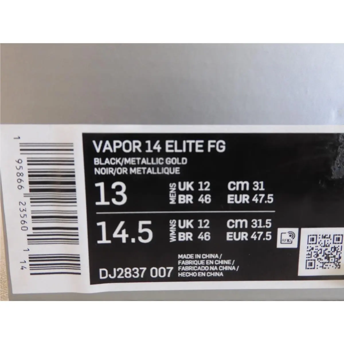 Nike shoes - Nike Mercurial Vapor 14 Elite - DJ2837-007 - Black (UPC: 195866235601) 7
