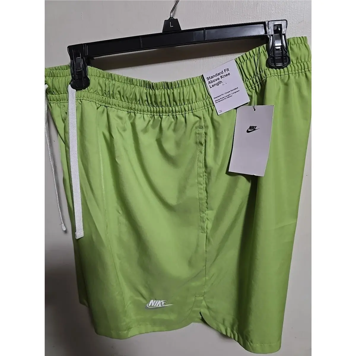 Nike Men’s NWT-2025-Woven Flow Lined Shorts -vivid Green WHITE-DM6829-332-LG
