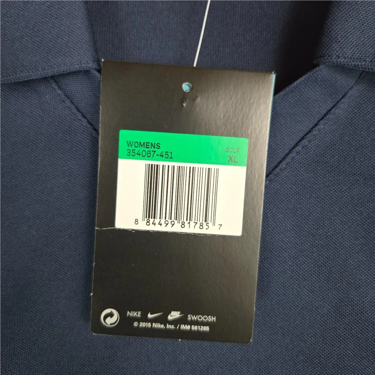 Nike clothing - golf stretch breathable sun protection collared short sleeves womens size wicking UV button up down front tennis golf yoga nike swoosh cadillac cars automobiles dri-fit dri fit - Blue 4