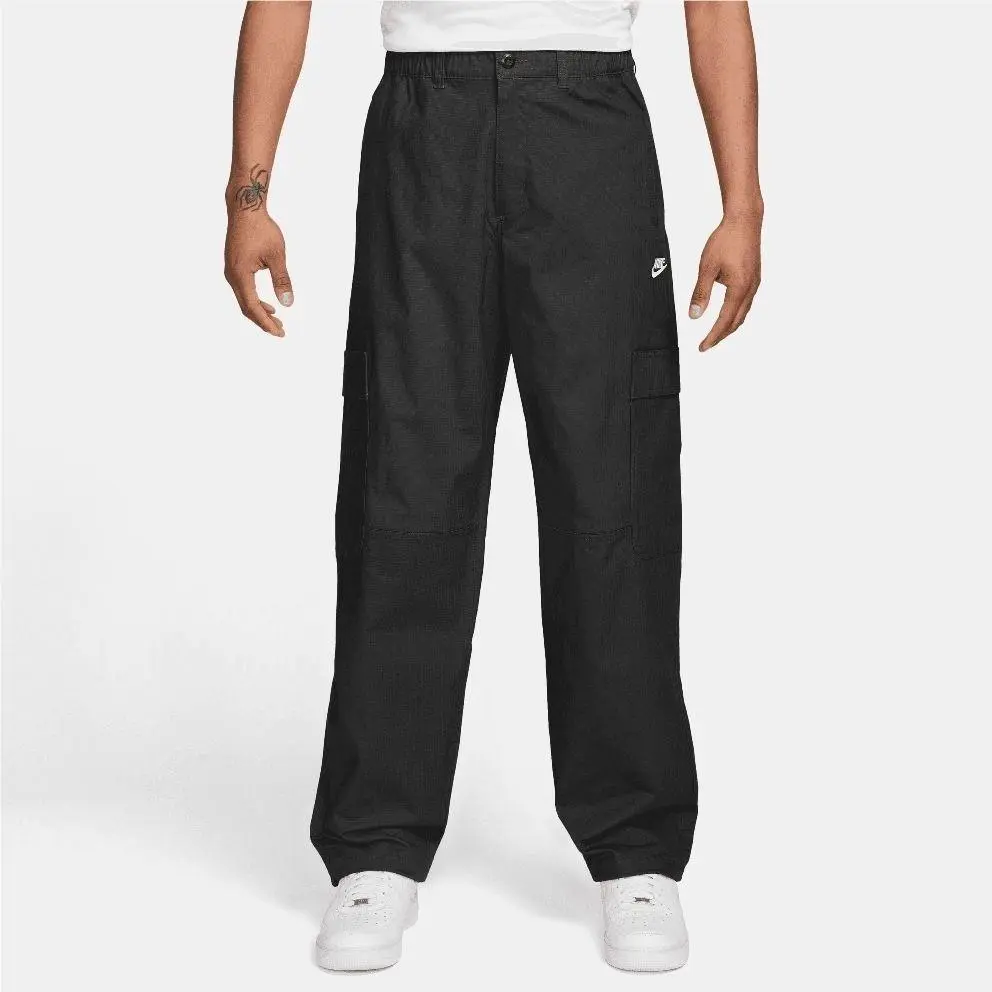 Nike Men`s Nsw Club Woven Cargo Pants Loose Fit Black Size M