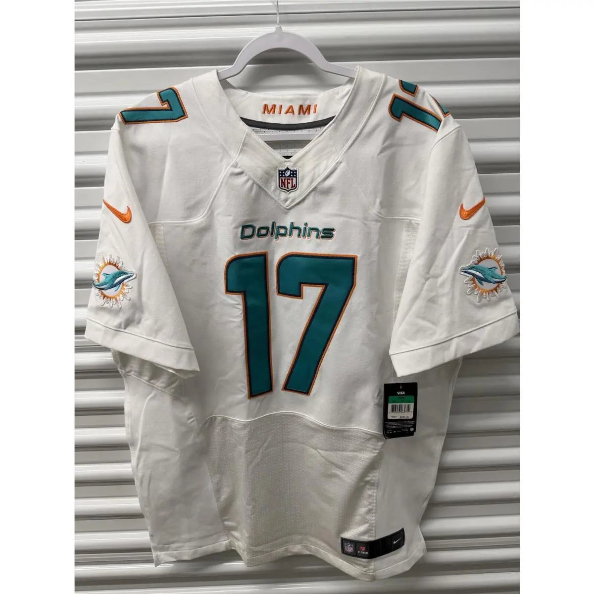 Vintage Miami Dolphins 17 Nfl Football Jersey White Size 48 by Nike