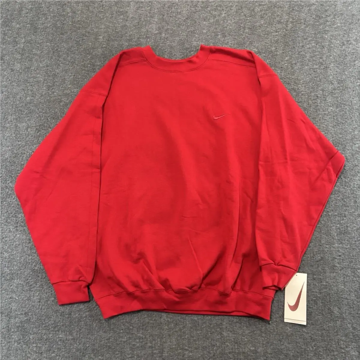 Nike Fleece Sweatshirt Mens Large Varsity Red Vintage Made Usa White Tag 90s Nos