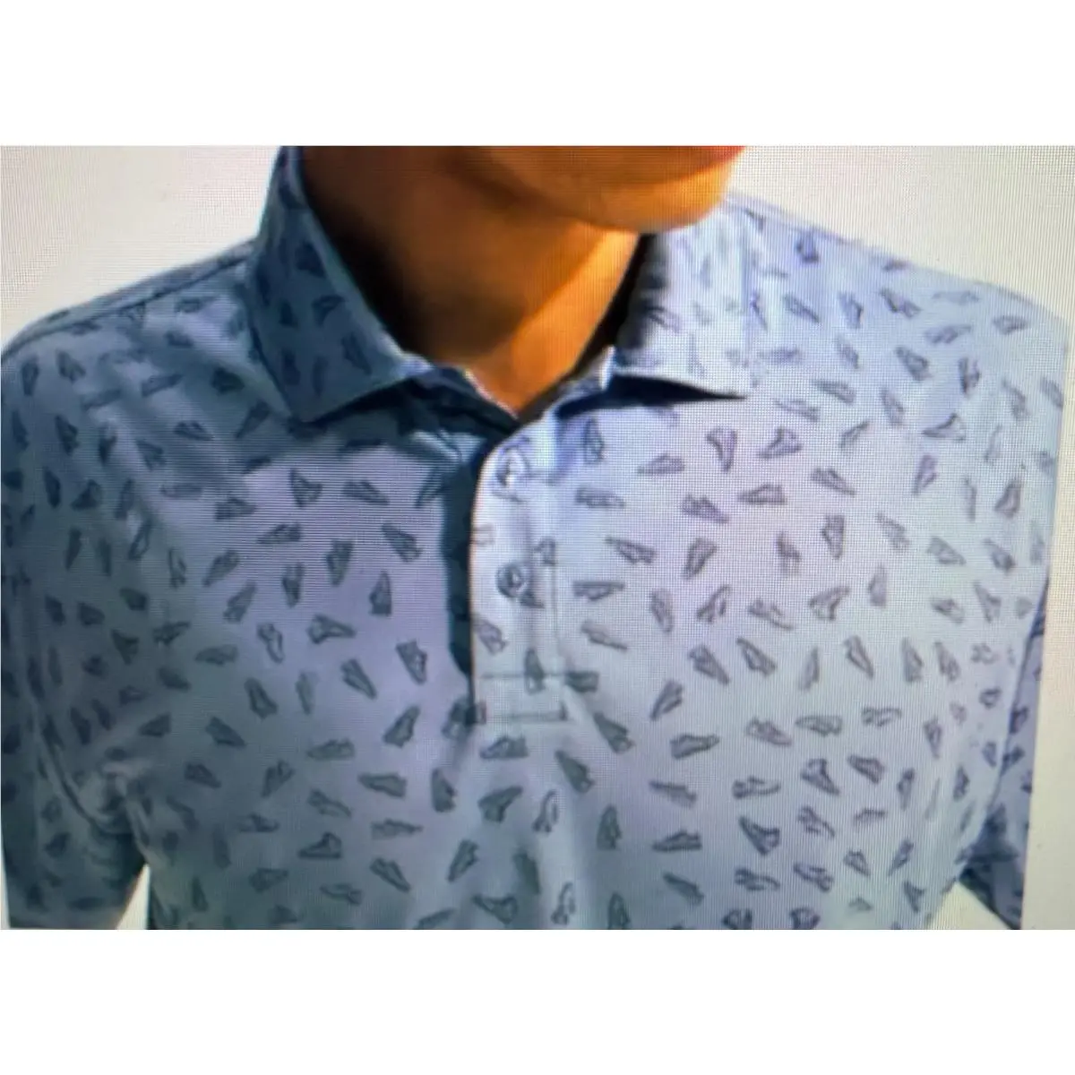 Nike Men`s Shoes Print Golf Polo Shirt Blue Large 2026