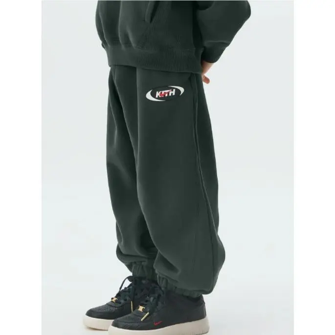 Kith X Nike Black Spruce Green Kids S Child Oversized Streetwear Sweatpants