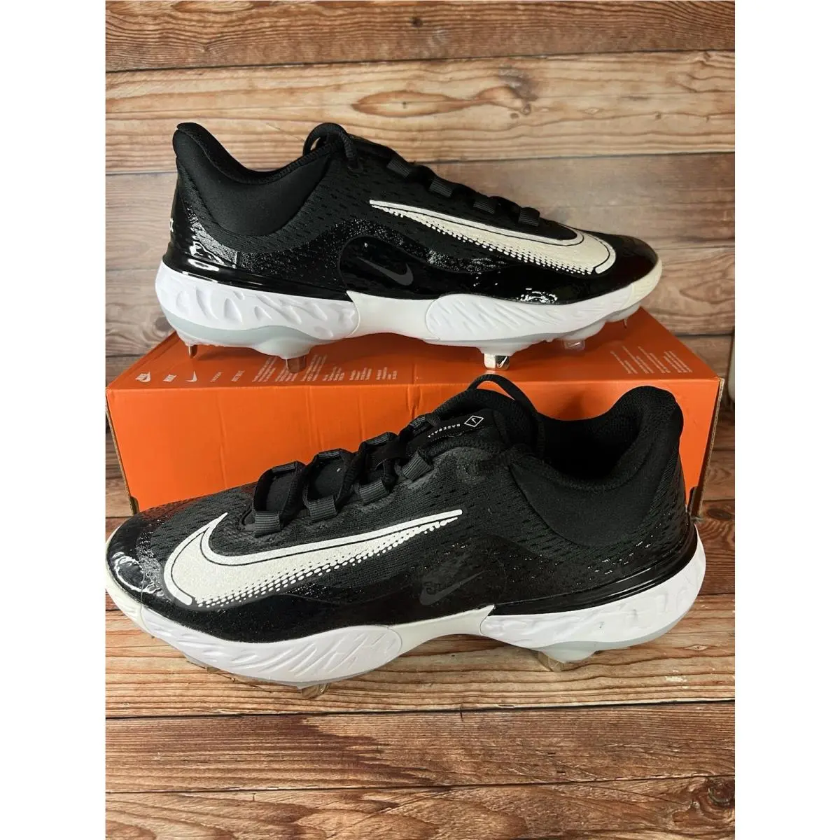 Nike Alpha Huarache Elite 4 Low Baseball Cleats Black Men’s Size 9 DJ6521-001