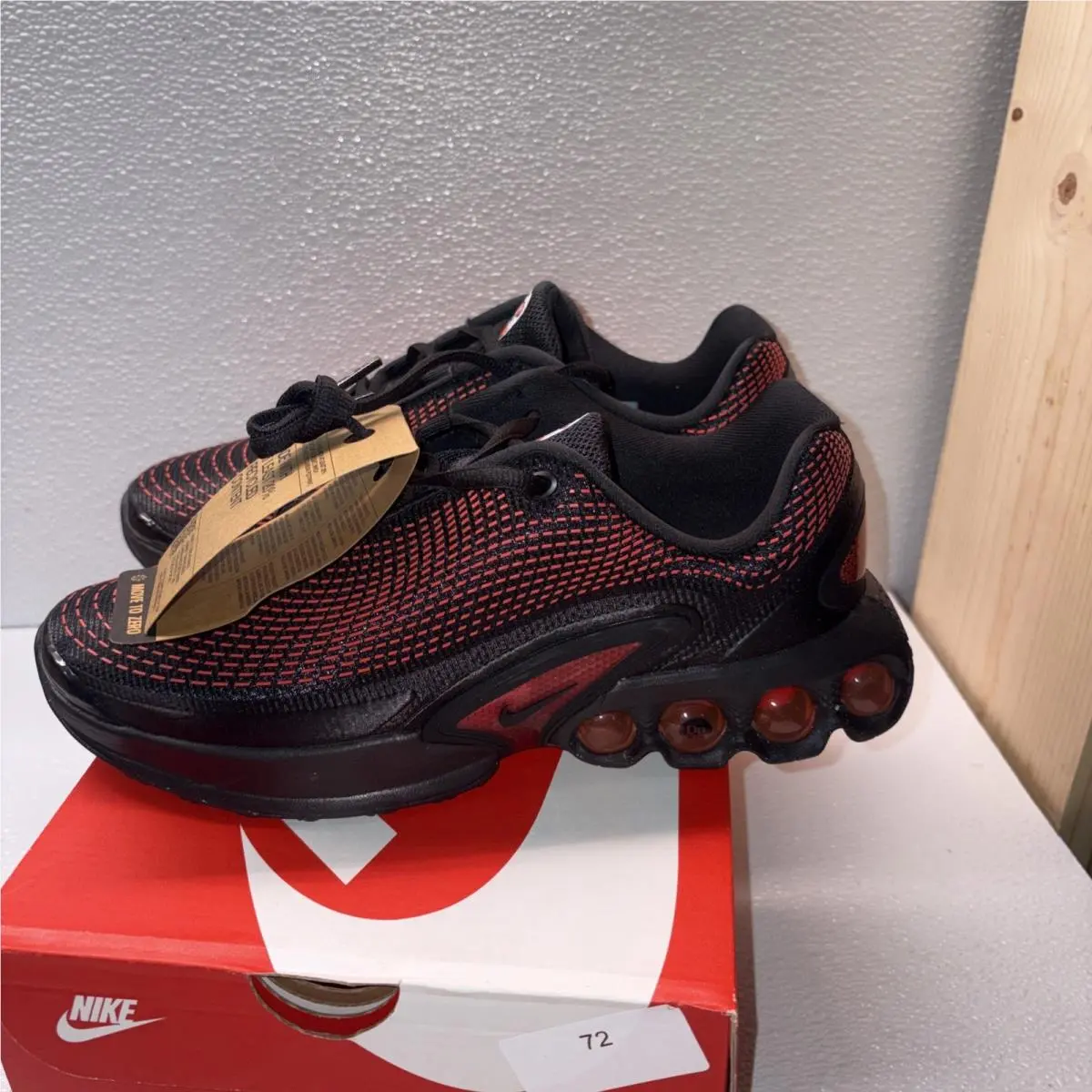 Nike Air Max Dn 7y-8.5 Women Shoes Black/black/bright Crimson/black FB8987 006