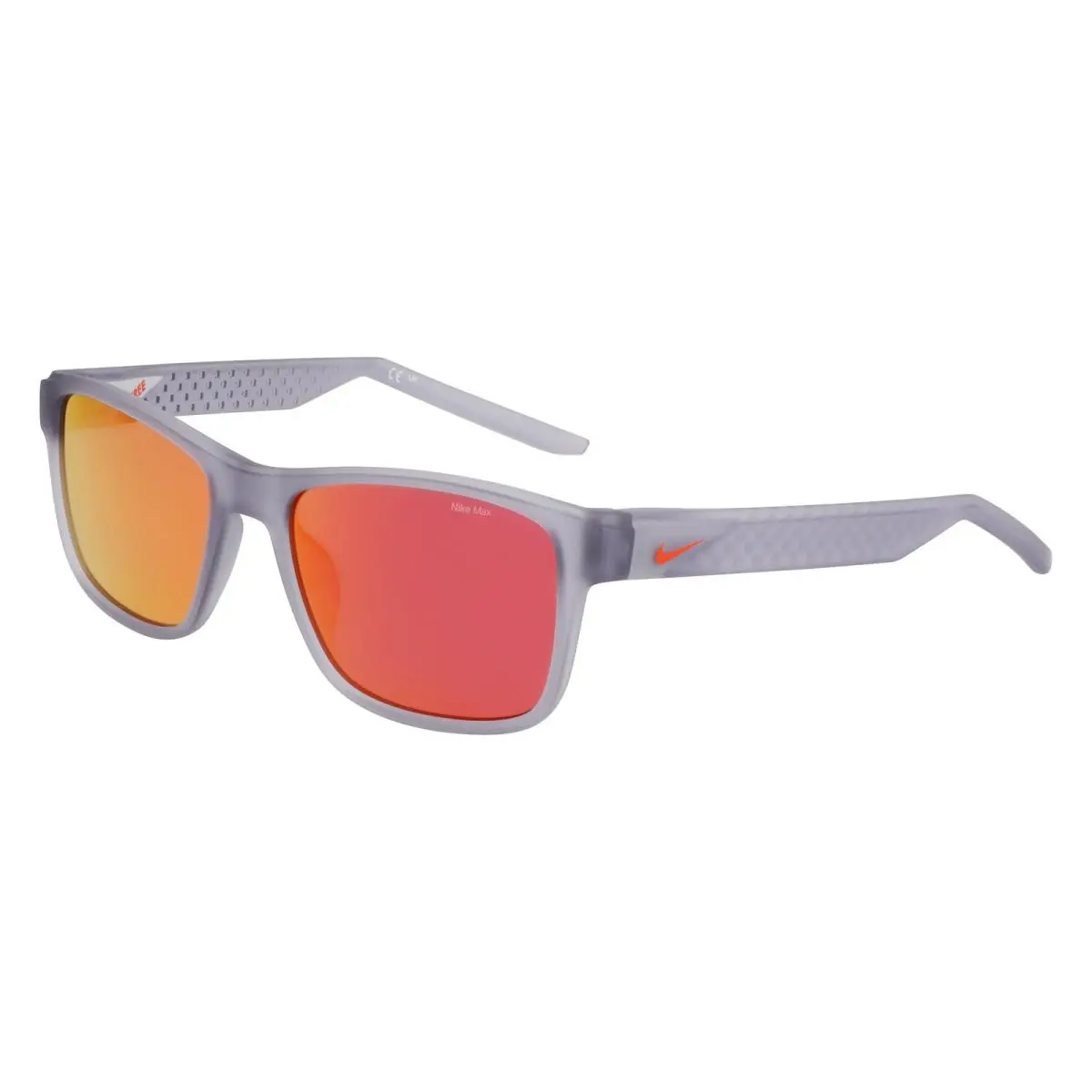 Nike Livefree Classic EV 24011 Matte Wolf Grey/red Mirror 012 Size 53 Sunglasses