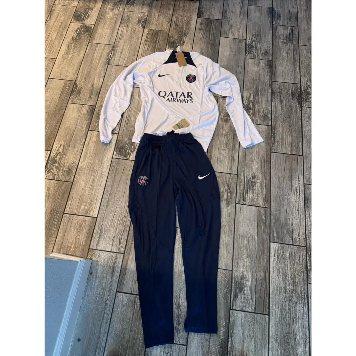 Nike Paris Saint-germain Strike Dri-fit Tracksuit White/midnight Navy Blue Sz XL
