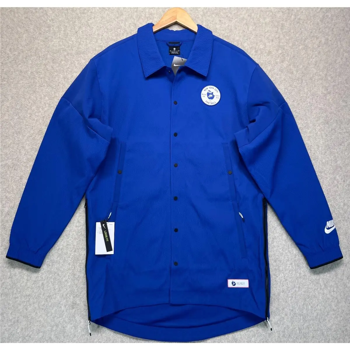 Nike Unisex Football Big Apple Long Coaches Jacket Blue York City M