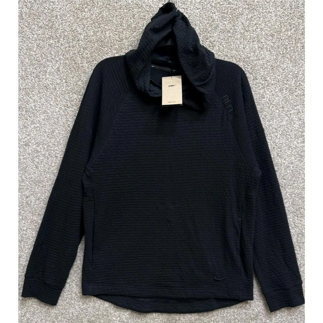 Nike Yoga Dri-fit Textured Pull Over Hoodie Black DV9875-010 Men’s Size Medium