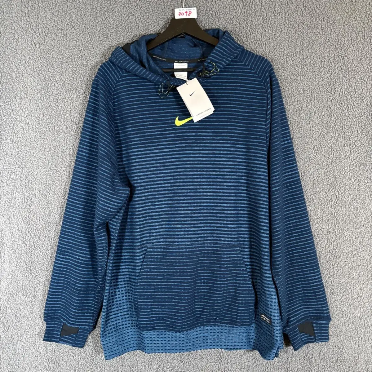 Nike Pro Therma-fit Adv Fleece Pullover Hoodie - Men`s Size M - Blue