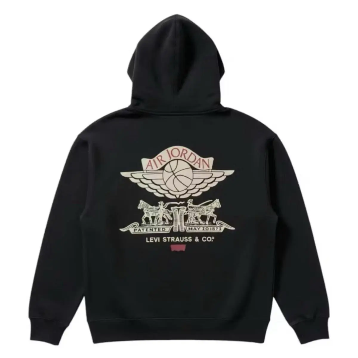 Air Jordan X Levi’s Full Zip Up Hoodie Black IM6734-010 Men’s Size Small