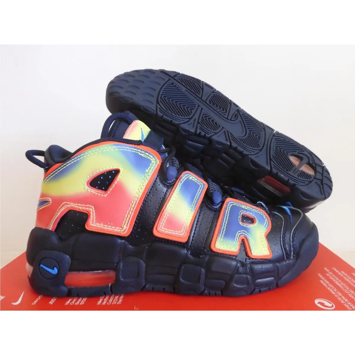 Nike Air More Uptempo QS GS Heat Map Multi Color Sz 6Y Rare 847652-400