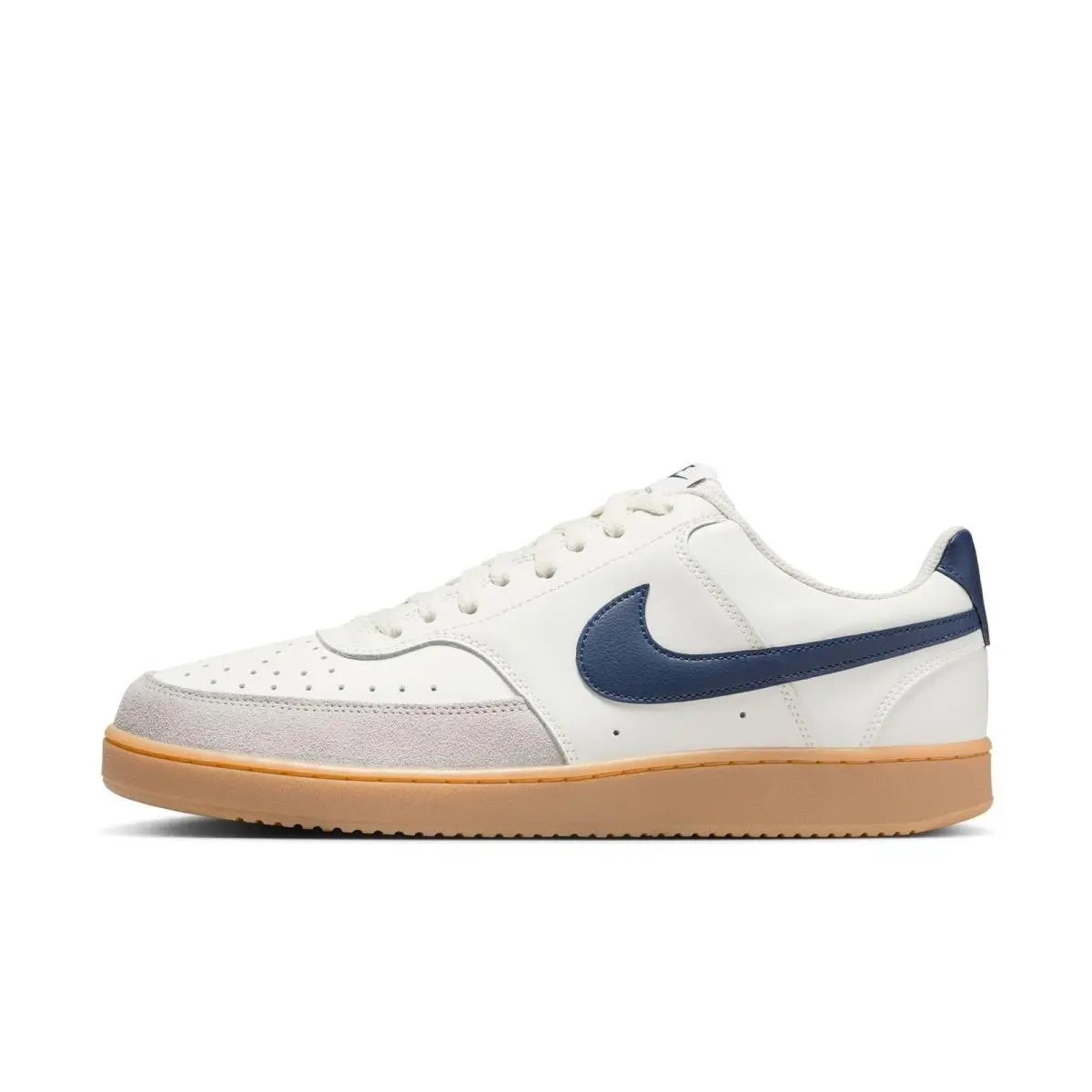 Nike Men’s Court Vision Lo SC Sneakers Sail Midnight Navy Gum Size 8