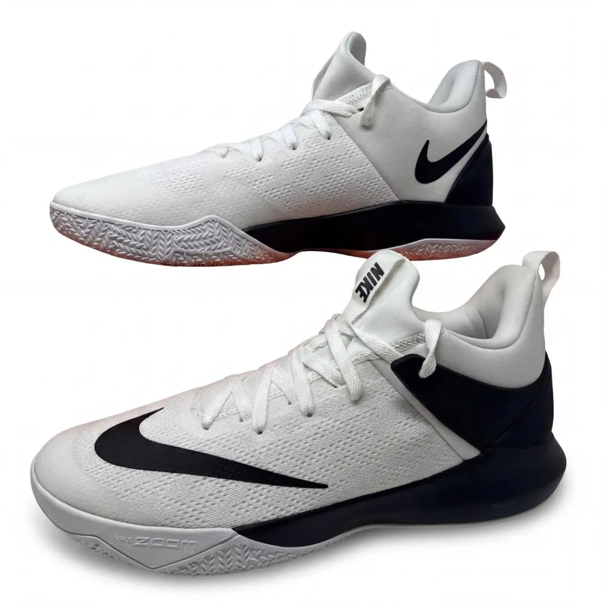 Nike Zoom Shift 2 Team Basketball Sneakers White Black 897811 100 Mens 14