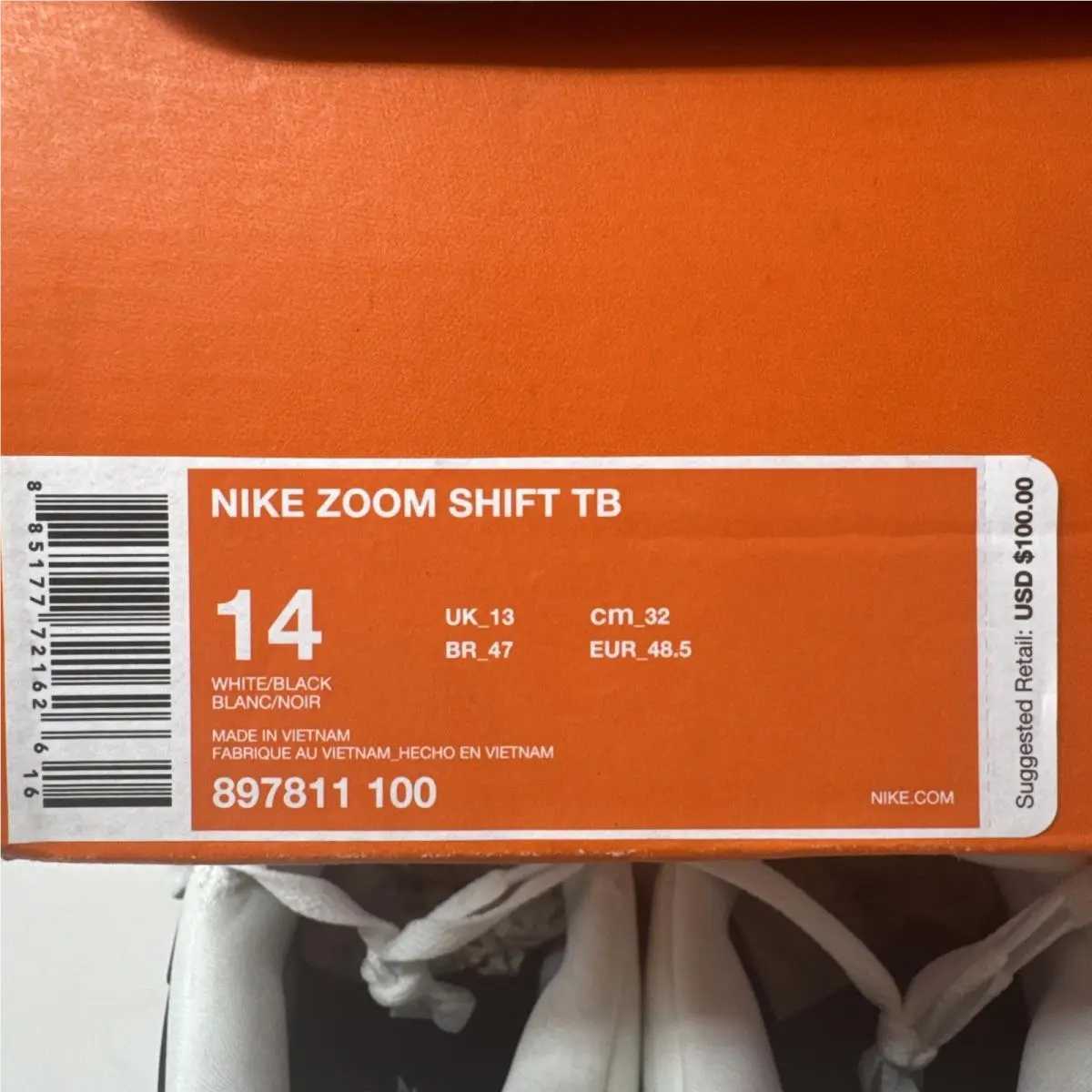 Nike shoes - 897811100 - 897811-100 - WHITE/BLACK 6