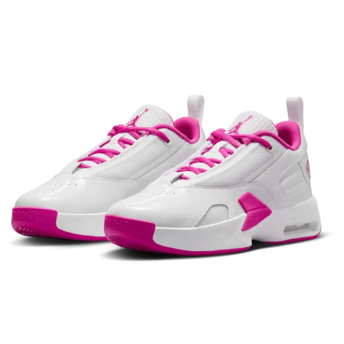 Jordan Max Aura 6 Grade School Girls` White/fire Pink Shoe - Size 4C
